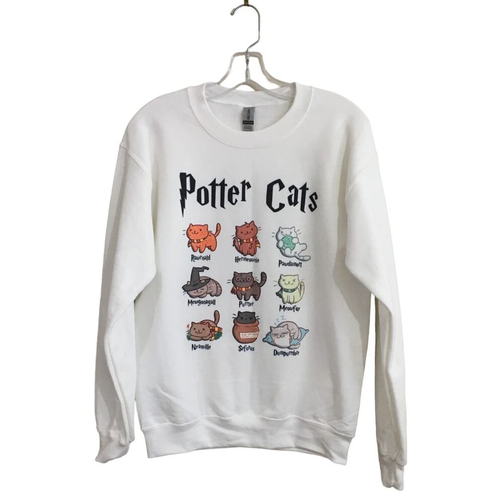 Potter Cats Sweatshirt, Harry Potter Sweatshirt, Unisex Crew Neck, Size Small